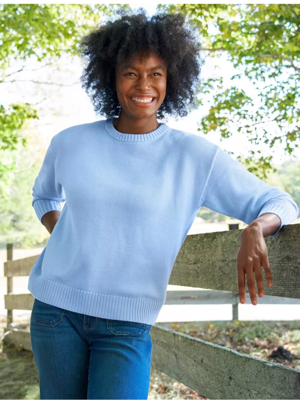 L.L. Bean Soft Pastel Blue Crewneck Sweater
